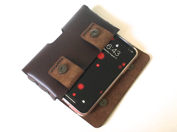 iPhone XR or 11 holster in Dark Brown Leather