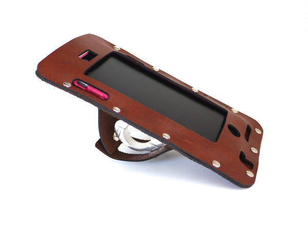 bicycle iPhone holder in leather