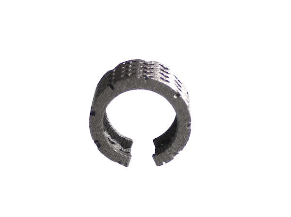 3D Printed Perforated Hearts Ring in Matte Dark Steel