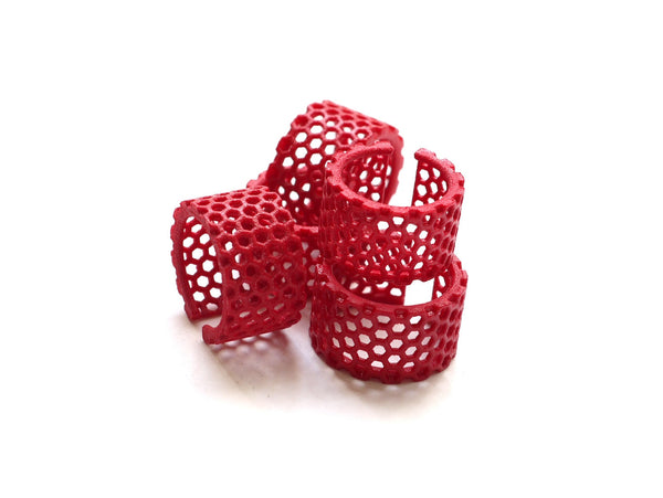 red honeycomb ring