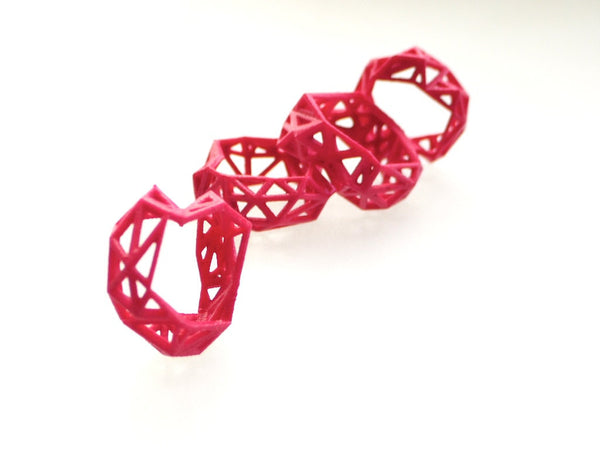 3d printed Triangulated Ring in Pink