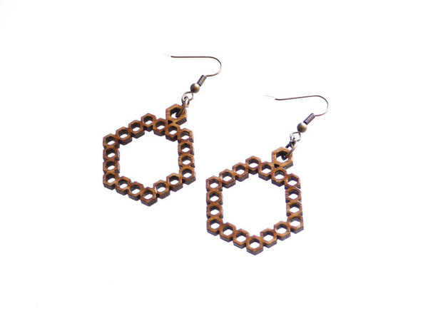 bamboo Hexagon earrings