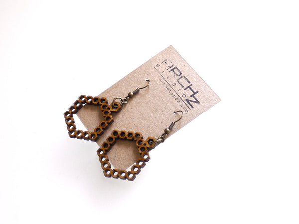 Bamboo Hexagon Earrings