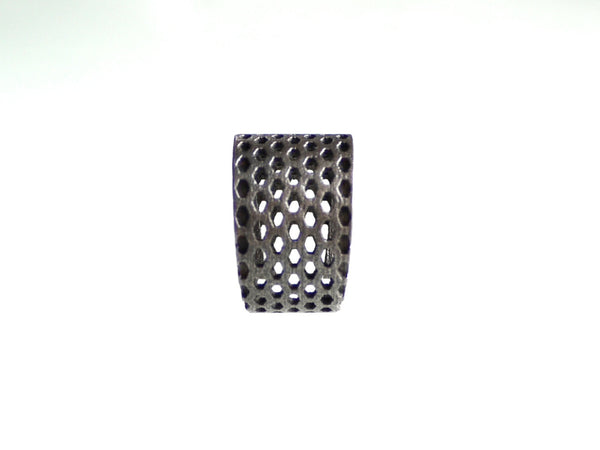 honeycomb ring 3d printed in stainless steel