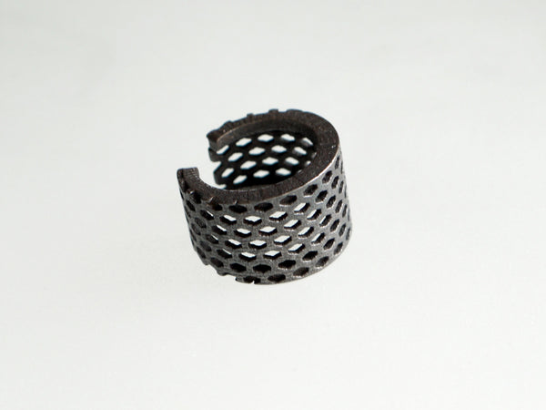 honeycomb ring in stainless steel