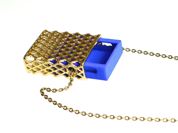 brass 3d printed pendant