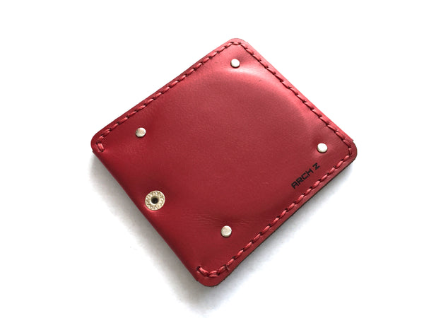 hand stitched red compact with mirror
